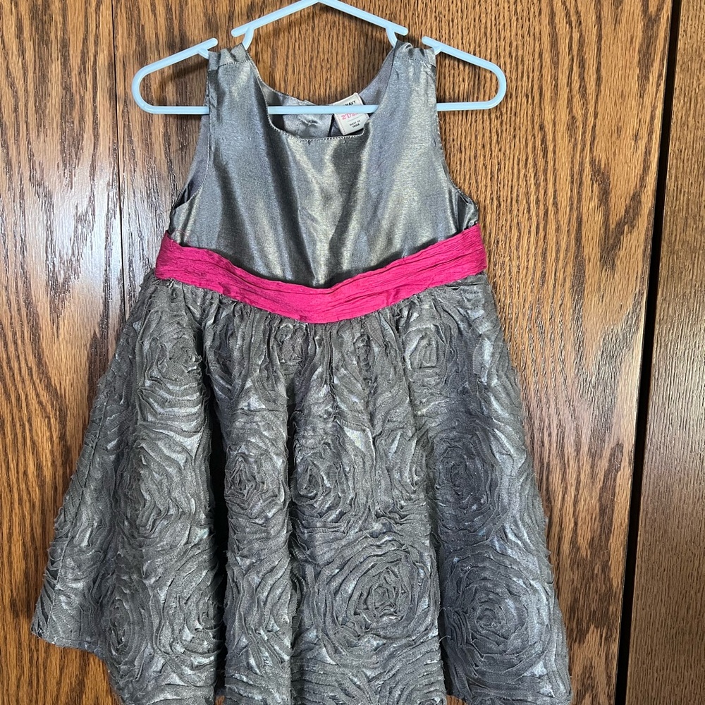 Elegant Gray and Pink Kids Dress
